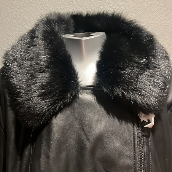 Jason Wu faux fur Collar biker jacket - Picture 4 of 11